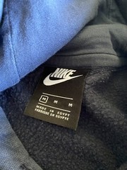 Nike Long Sleeve Hooded Sweatshirt Navy Blue Red White Logo Medium