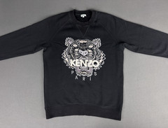Kenzo Paris Tiger Sweatshirt Black Embroidered Logo Jumper Mens Medium Portugal