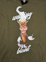 Juana World Hoodie Mens Small Green Walking Blunt Graphic Pullover Marijuana New