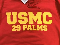 USMC US Marine Corps Twentynine 29 Palms Red Hoodie / Hooded Sweatshirt – Sz S