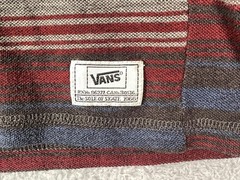 Vans Hoodie Mens Medium Red Striped Heritage Lightweight V Neck Pullover Jersey