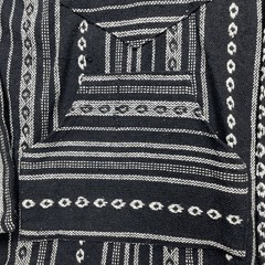 Baja Mexican Aztec Striped Hoodie Mens Small Black/White KangarooPocket Preowned