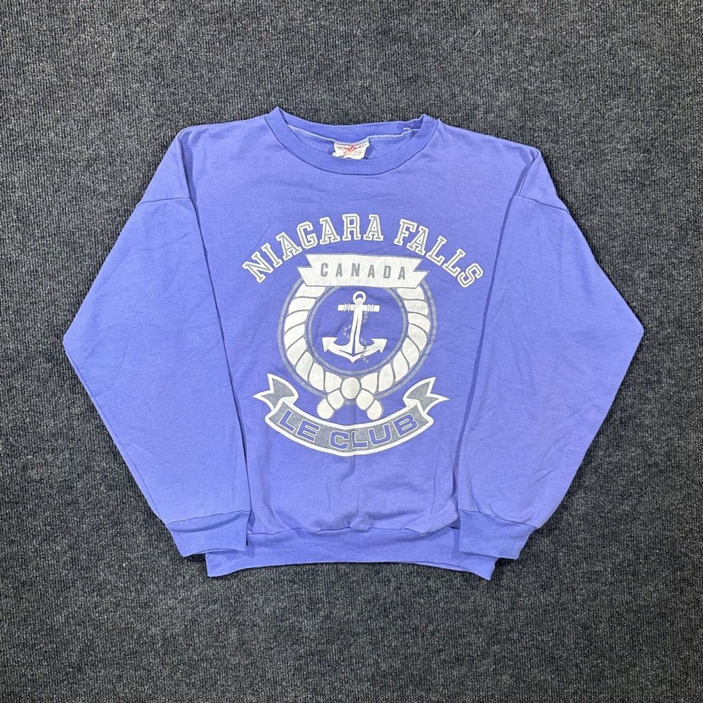 Vintage 90s Blue/Purple Niagara Falls LE Club Crewneck Sweat Shirt Size M