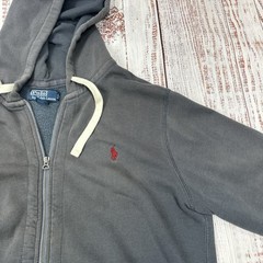 VTG Polo Ralph Lauren Lined Hoodie Mens Sz Large Gray Full Zip Logo Classic