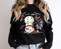 Snowman Sweatshirt Christmas Holiday Winter Festive Apparel