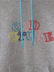 Odd Future Rainbow Letter Gray Hoodie Multi Color Logo Pullover Steetwear