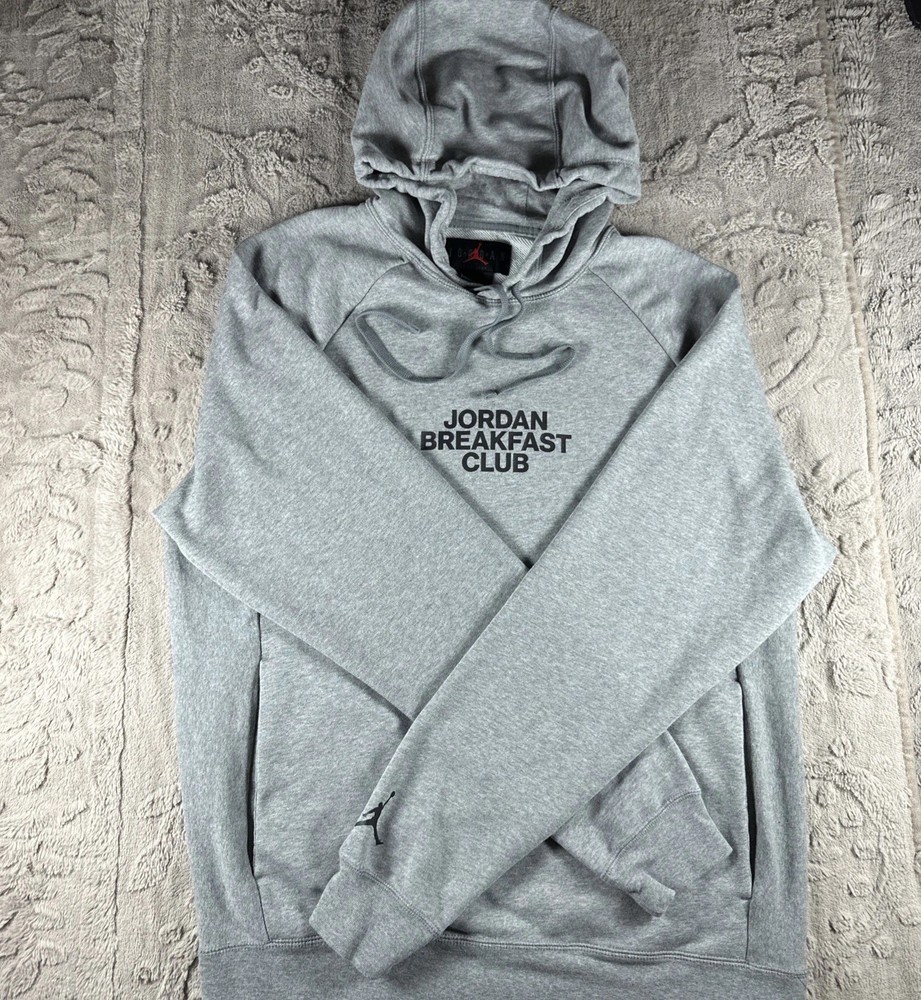 Jordan Breakfast Club Hoodie Mens Small Gray Sweatshirt Nike Basketball Air
