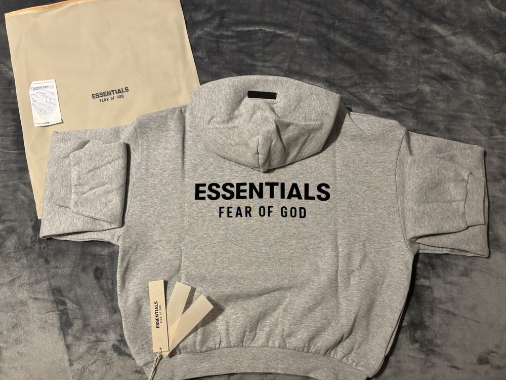 NWT Kids Fear of God Essentials Light Heather Hoodie Size 10 100% Authentic✅