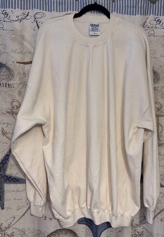 Gildan Activewear Ultra Blend Sweatshirt Crewneck Long Sleeves White XXL Unisex