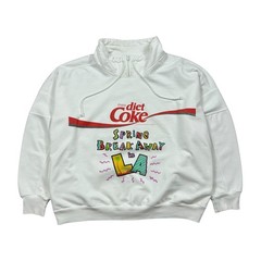 RARE VTG 80s 90s DIET COKE SPRING BREAK IN LA ZIP PULLOVER SWEATSHIRT OSFA XL