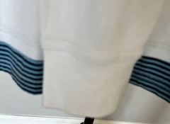 Waffle Knit Color Block White Long Sleeve Shirt Cotton Blend Mens