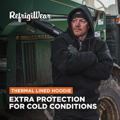 RefrigiWear Thermal Knit Lined Hoodie, Hooded Zip-Up Fleece Sweatshirt