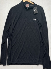 Under Armour Mens Size 2XL Fitted Black Seamless Half Zip Pullover NEW Tags