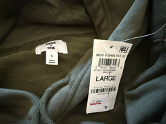 Mode of One Mens Long Sleeve Oversized NY Hoodie in Wild Ivy Size L