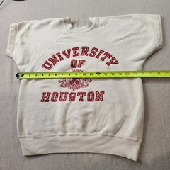 Vintage University Of Houston, Thick Red Varsity Letter Sweatshirt Short Sleeve