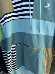 CHAMPION Classic Fleece Hoodie Zip-up Sweatshirt Bold Colorblock Abstract Sz XL
