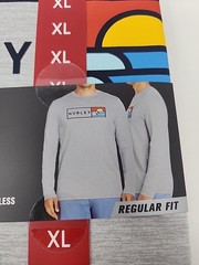 Hurley Men’s Sunny Side Hybrid Stretch Tagless UV T-Shirt XL Grey