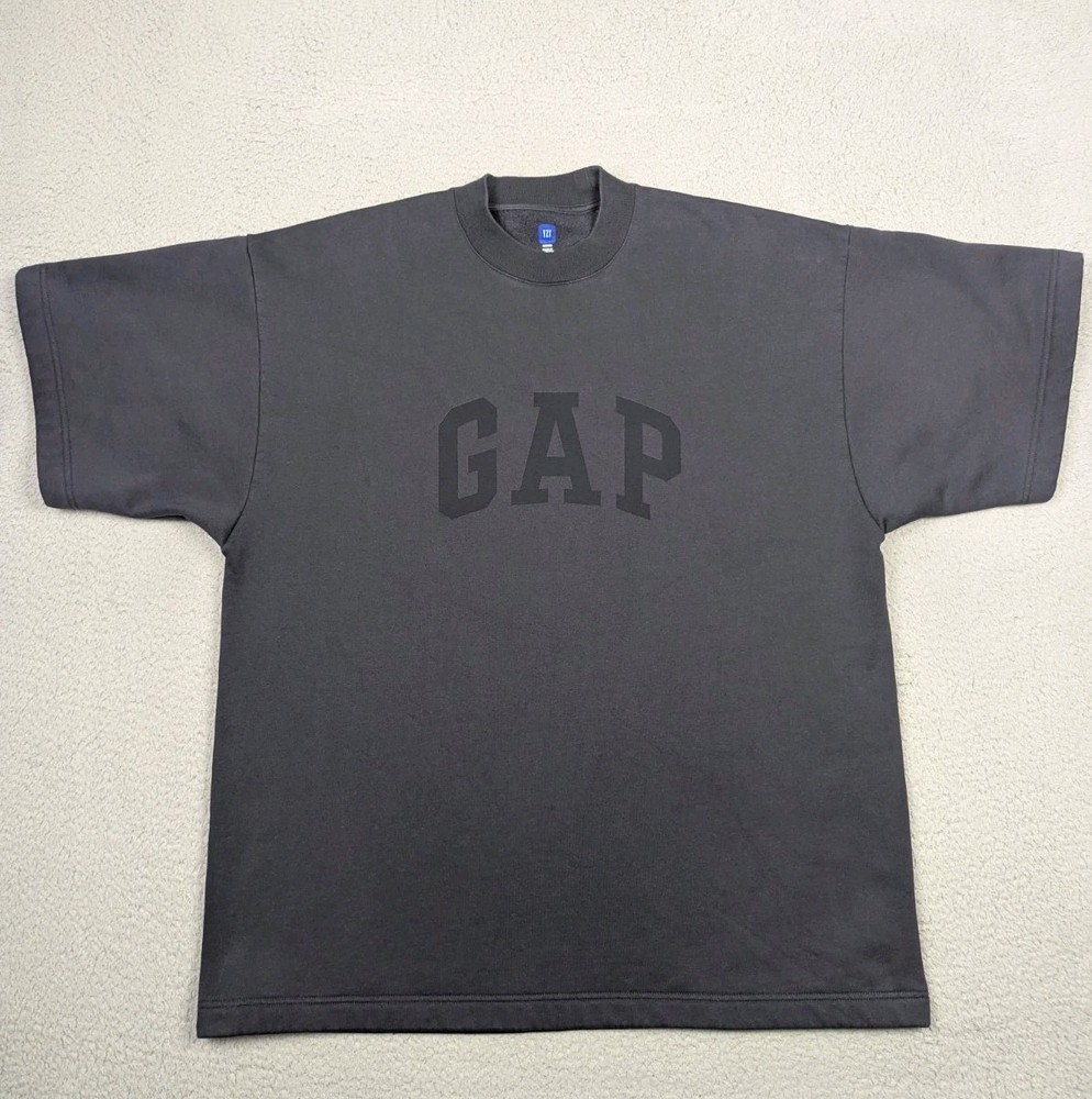 Yeezy Gap Balenciaga Dove Navy Blue Heavyweight Boxy Shirt Sweatshirt Mens Sz M