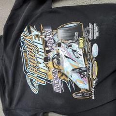 Hunnys Money Hoodie Teens Small Black Drag Racing Graphic Fleece Sweatshirt