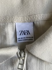 Zara Men’s 1/4 Zip Beige Jumper Sweatshirt Size Medium Chest 44″