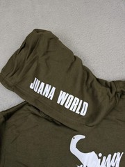 Juana World Hoodie Mens Small Green Walking Blunt Graphic Pullover Marijuana New
