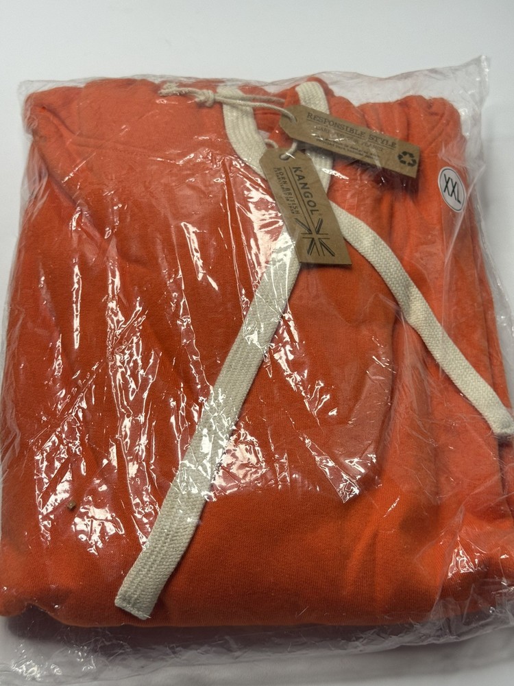 Kangol Apparel Orange Drawstring Hoodie Size XXL NWT Soft And Sustainable