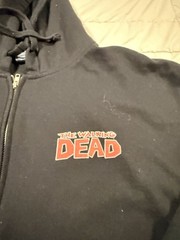 The Walking Dead Hoodie Full Zip Sweatshirt Men XXL 2XL Black Hooded Dual Logo