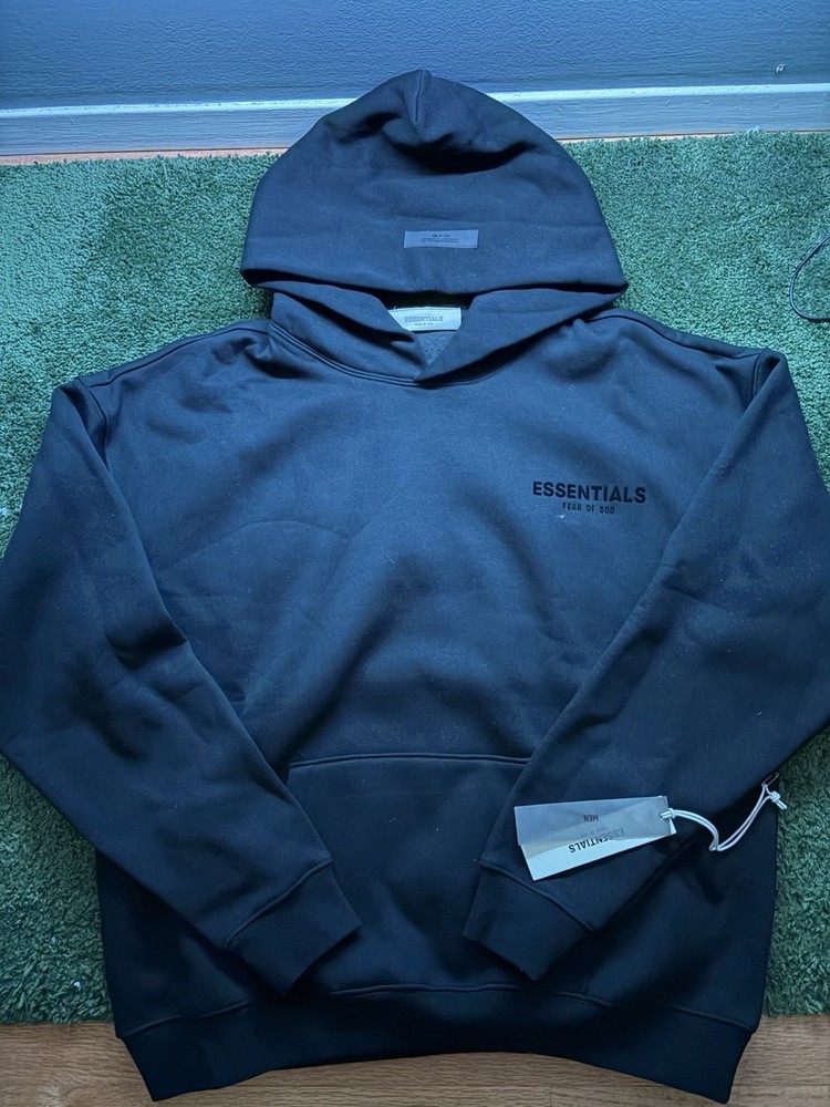 Essentials Black Stretch Limo Hoodie