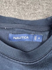Nautica Men’s Navy Blue Sweatshirt with White Red Stripe Size Medium