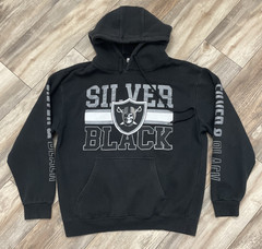 Pro Club Team Raider Nation Heavyweight Sliver & Black Hoodie XL