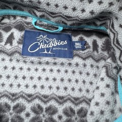 Chubbies Quarter Zip Fleece Pullover Bear Tree AOP Gray Comfort Men Size Small