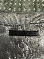 Diesel Black Gold Graphic Distressed Sweatshirt Men’s L Waxed Silver Faux Leath