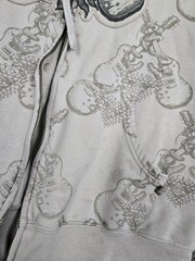 Vintage Sapphire Lounge Hoodie Men’s Large Full Zip AOP Guitar Punk Skate Grunge