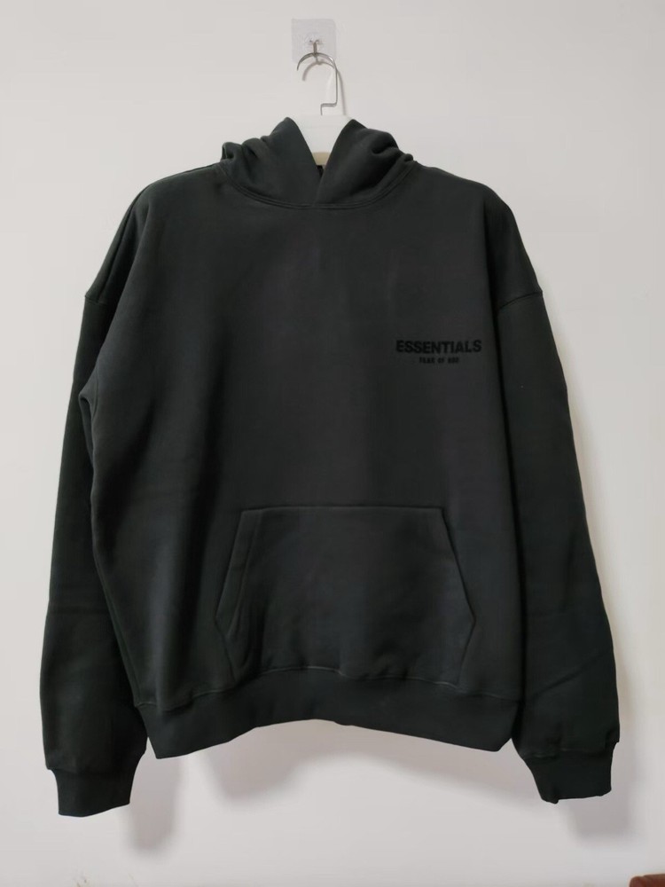 Fear of God Essentials Hoodie Stretch Limo Black Size Small AUTHENTIC