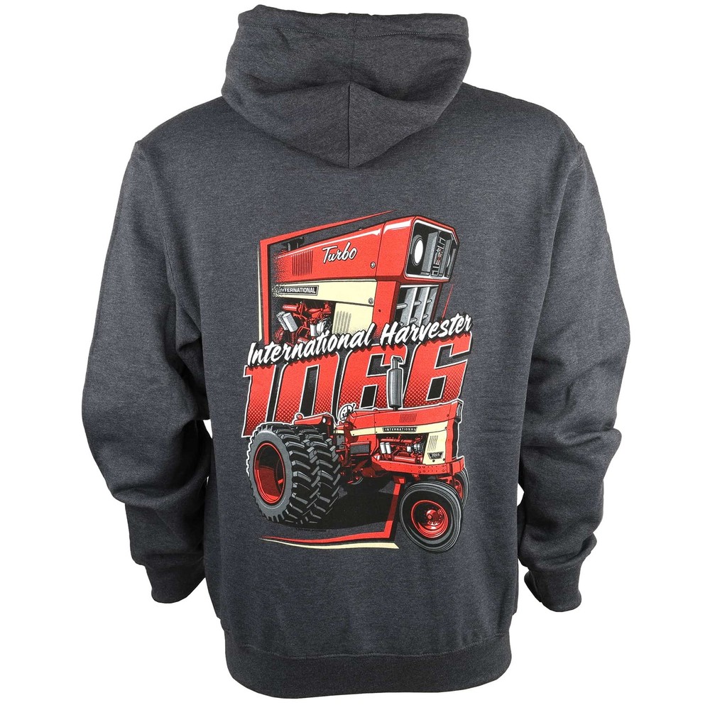 Adult International Harvester IH 1066 Charcoal Hooded Sweatshirt EXC-432
