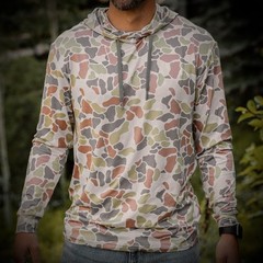 Burlebo Men’s Performance Hoodie – Lightweight XXL, Driftwood Camo