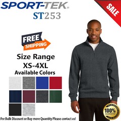 Sport-Tek ST253 Mens Long Sleeve Rib Knit Cuffs 1/4-Zip Stylish Sweatshirt