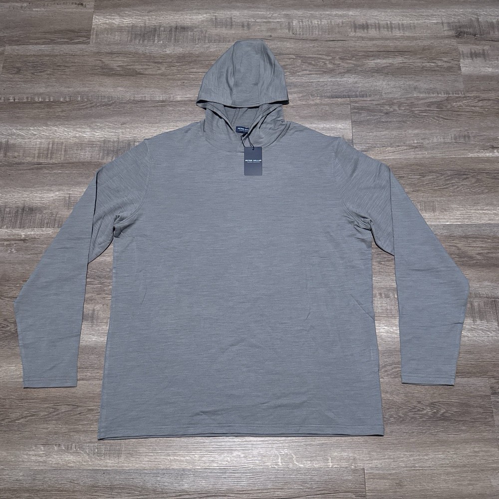 Peter Millar Crown Crafted Excursionist Flex Hoodie Pullover Oslo Grey Men’s XL