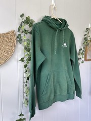 Adidas Men’s Fleece Hoodie Feelcozy Essentials Collegiate Green Sweatshirt M
