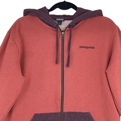 Patagonia Hoodie Mens S Organic Cotton Zip Up Two Tone Rust Plum Pullover Logo