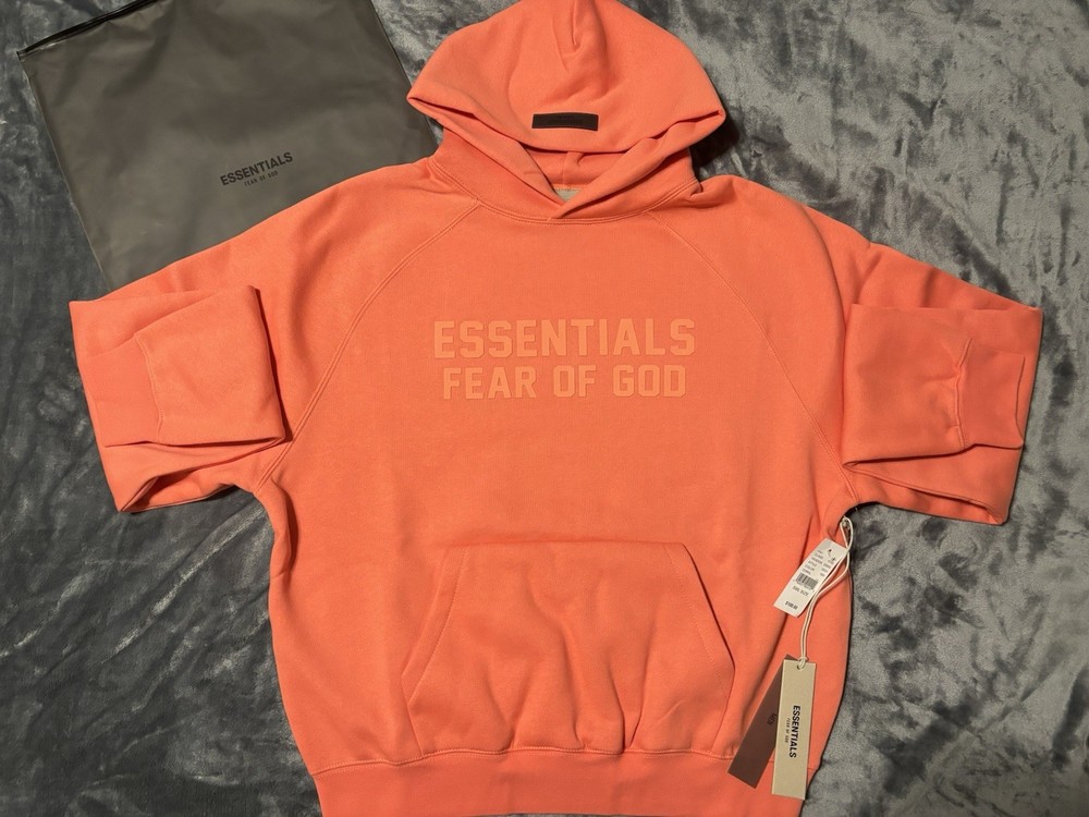 NWT Fear of God Essentials Coral Hoodie Size Small 100% Authentic✅