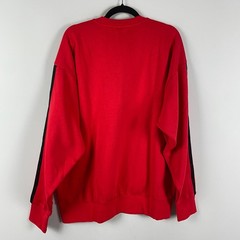 Adidas Essentials 3 Stripe Sweatshirt Size XL Red Crew Neck Pullover