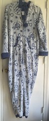 Harry Potter Hogwarts Fleece Bodysuit Pajamas Size Large