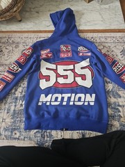 Triple 5 Soul 555 Full Zip Hoodie Sweatshirt Men’s Size S Blue