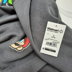 Mens Super Mario Small 34-36 Gray Hoodie Pullover Fall Winter Spring NWT