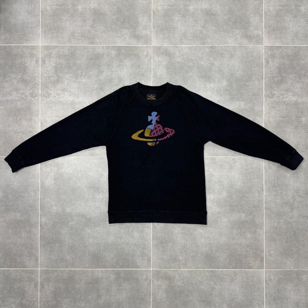 Vivienne Westwood Anglomania Big Logo Men Black Sweatshirt Size M