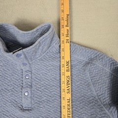 Rhone Weekend Pullover Henley Mens Large Blue Midweight Quilted Fabric *READ