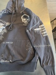 Graphic Hoodie Men’s Size S Grey Skater Hoodie