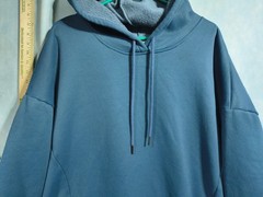 XIEERDUO Hoodie Mens 2XL Blue Pullover Hooded Pockets Lined Oversized Fleece