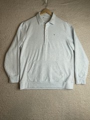 Criquet Collared Sweatshirt Men’s Large Heather Ice Blue Cotton Stretch Fleece